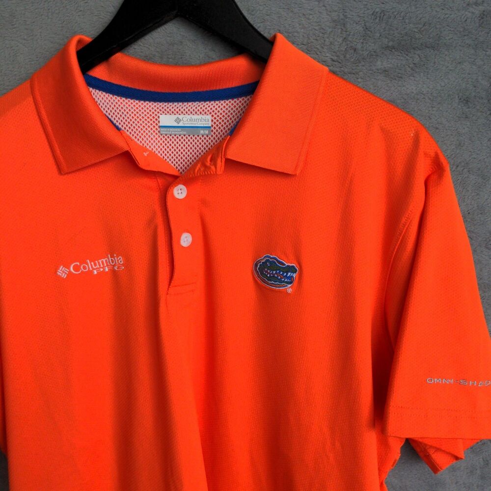 Columbia Omni-Shade Florida Gators Polo Men's Medium Orange Vented College